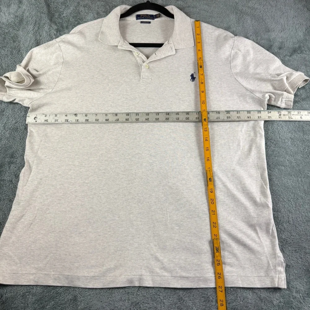 Polo Ralph Lauren Classic Fit Heathered Gray Short Sleeve‎ Polo Shirt Mens L